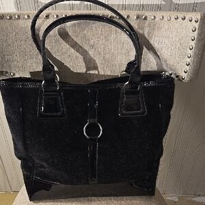 Chic Black Patent Leather Tote Bag